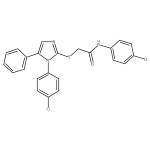 N-(4-chlorophenyl)-2-((1-(4-chlorophenyl)-5-phenyl-1H-imidazol-2-yl)thio)acetamide结构式