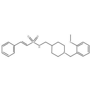 (E)-N-((1-(2-(methylthio)benzyl)piperidin-4-yl)methyl)-2-phenylethenesulfonamide结构式