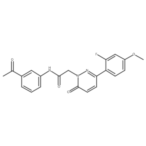 N-(3-acetylphenyl)-2-(3-(2-fluoro-4-methoxyphenyl)-6-oxopyridazin-1(6H)-yl)acetamide结构式