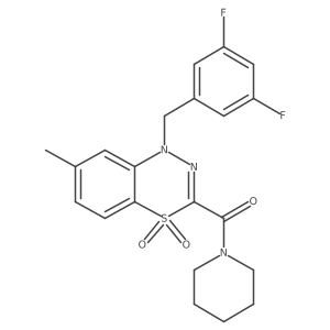 1-(3,5-difluorobenzyl)-7-methyl-3-(piperidinocarbonyl)-4lambda~6~,1,2-benzothiadiazine-4,4(1H)-dione结构式