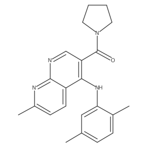 N-(2,5-Dimethylphenyl)-7-methyl-3-(pyrrolidine-1-carbonyl)-1,8-naphthyridin-4-amine Structure