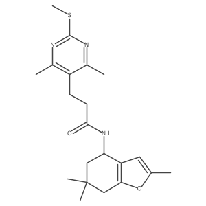 3-[4,6-dimethyl-2-(methylsulfanyl)pyrimidin-5-yl]-N-(2,6,6-trimethyl-4,5,6,7-tetrahydro-1-benzofuran-4-yl)propanamide结构式