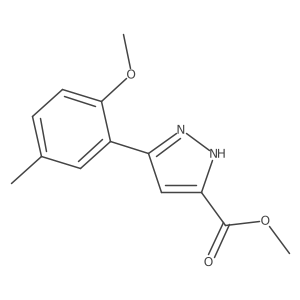 methyl 3-(2-methoxy-5-methylphenyl)-1H-pyrazole-5-carboxylate Structure