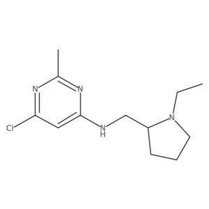 6-chloro-N-[(1-ethylpyrrolidin-2-yl)methyl]-2-methylpyrimidin-4-amine结构式