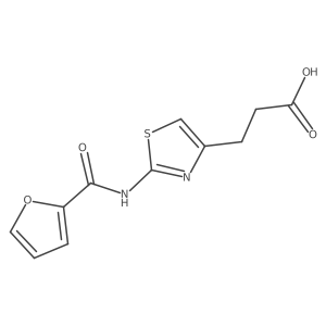 3-(2-(Furan-2-carboxamido)thiazol-4-yl)propanoic acid结构式
