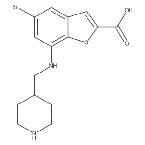 5-Bromo-7-(piperidin-4-ylmethylamino)benzofuran-2-carboxylic acid结构式