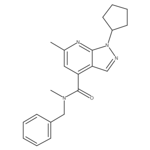 N-benzyl-1-cyclopentyl-N,6-dimethyl-1H-pyrazolo[3,4-b]pyridine-4-carboxamide结构式