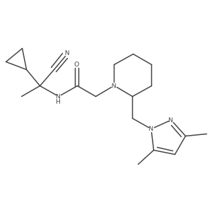 N-(1-cyano-1-cyclopropylethyl)-2-{2-[(3,5-dimethyl-1H-pyrazol-1-yl)methyl]piperidin-1-yl}acetamide结构式