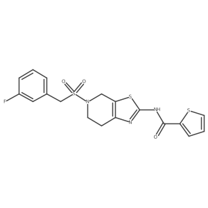 N-(5-((3-fluorobenzyl)sulfonyl)-4,5,6,7-tetrahydrothiazolo[5,4-c]pyridin-2-yl)thiophene-2-carboxamide Structure