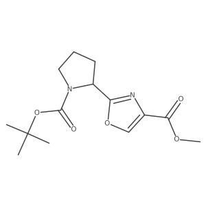Methyl 2-[1-(tert-butoxycarbonyl)-2-pyrrolidinyl]-1,3-oxazole-4-carboxylate Structure