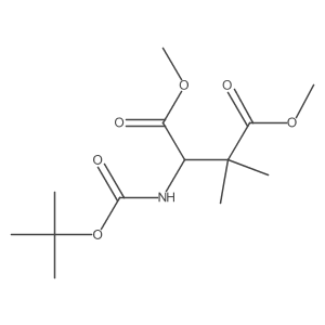 3-Tert-butoxycarbonylamino-2,2-dimethyl-succinic acid dimethyl ester结构式