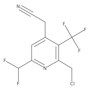 2-(Chloromethyl)-6-(difluoromethyl)-3-(trifluoromethyl)pyridine-4-acetonitrile结构式