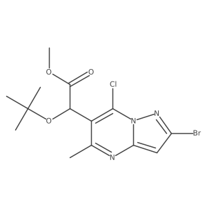 Methyl 2-(2-bromo-7-chloro-5-methylpyrazolo[1,5-a]pyrimidin-6-yl)-2-tert-butoxyacetate结构式
