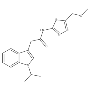 N-[5-(methoxymethyl)-1,3,4-thiadiazol-2-yl]-2-[1-(propan-2-yl)-1H-indol-3-yl]acetamide结构式