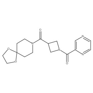 (3-(1,4-Dioxa-8-azaspiro[4.5]decane-8-carbonyl)azetidin-1-yl)(pyrazin-2-yl)methanone结构式