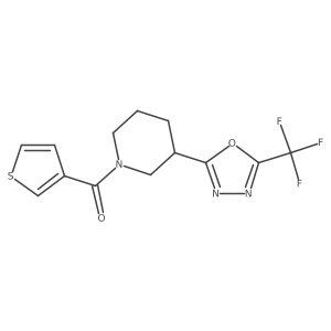 3-thienyl-[3-[5-(trifluoromethyl)-1,3,4-oxadiazol-2-yl]-1-piperidyl]methanone结构式