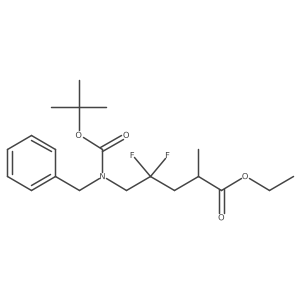 Ethyl 5-(benzyl(tert-butoxycarbonyl)amino)-4,4-difluoro-2-methylpentanoate Structure