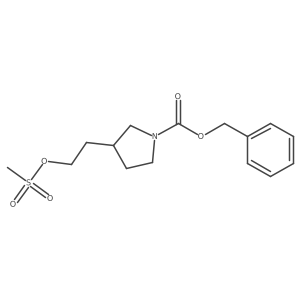 (S)-benzyl 3-(2-((methylsulfonyl)oxy)ethyl)pyrrolidine-1-carboxylate结构式
