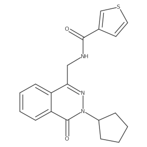 N-((3-cyclopentyl-4-oxo-3,4-dihydrophthalazin-1-yl)methyl)thiophene-3-carboxamide结构式