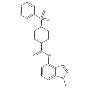 N-(1-methyl-1H-indol-4-yl)-1-(phenylsulfonyl)piperidine-4-carboxamide结构式
