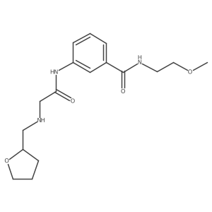 Benzamide, N-(2-methoxyethyl)-3-[[2-[[(tetrahydro-2-furanyl)methyl]amino]acetyl]amino]- Structure