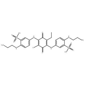 Benzenesulfonic acid, 3,3a(2)-[(2-chloro-5-ethyl-3,6-dioxo-1,4-cyclohexadiene-1,4-diyl)diimino]bis[6-[(2-aminoethyl)amino]-结构式