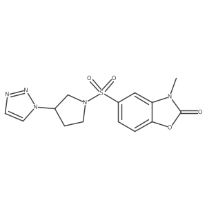 5-((3-(1H-1,2,3-triazol-1-yl)pyrrolidin-1-yl)sulfonyl)-3-methylbenzo[d]oxazol-2(3H)-one结构式