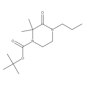 Tert-butyl 2,2-dimethyl-3-oxo-4-propylpiperazine-1-carboxylate结构式