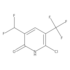 6-Chloro-3-(difluoromethyl)-5-(trifluoromethyl)pyridin-2-ol结构式