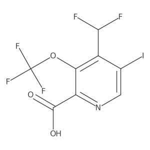 4-(Difluoromethyl)-5-iodo-3-(trifluoromethoxy)picolinic acid结构式