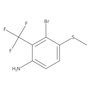 Benzenamine, 3-bromo-4-(methylthio)-2-(trifluoromethyl)- Structure