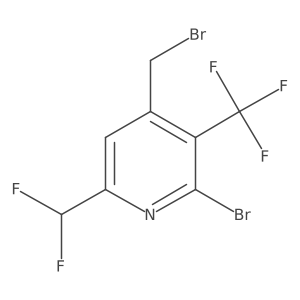 2-Bromo-4-(bromomethyl)-6-(difluoromethyl)-3-(trifluoromethyl)pyridine结构式
