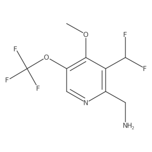 2-(Aminomethyl)-3-(difluoromethyl)-4-methoxy-5-(trifluoromethoxy)pyridine Structure