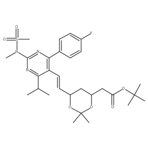 tert-Butyl 2-((4R,6S)-6-((Z)-2-(4-(4-fluorophenyl)-6-isopropyl-2-(N-methylmethylsulfonamido)pyrimidin-5-yl)vinyl)-2,2-dimethyl-1,3-dioxan-4-yl)acetate结构式