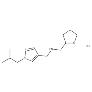 1-(1-isobutyl-1H-pyrazol-4-yl)-N-(tetrahydrofuran-2-ylmethyl)methanamine结构式