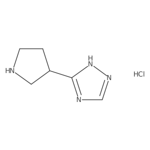 3-(pyrrolidin-3-yl)-4H-1,2,4-triazole hydrochloride结构式