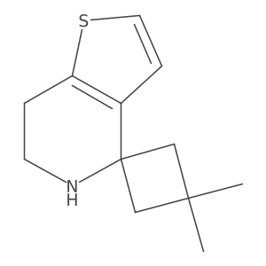 3,3-Dimethyl-6',7'-dihydro-5'H-spiro[cyclobutane-1,4'-thieno[3,2-c]pyridine]结构式