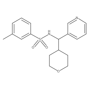 3-methyl-N-(pyridin-3-yl(tetrahydro-2H-pyran-4-yl)methyl)benzenesulfonamide结构式