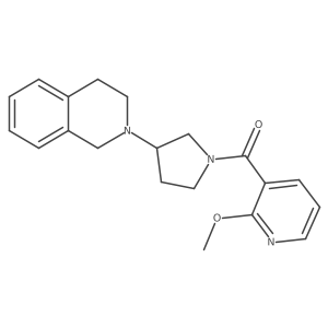 (3-(3,4-dihydroisoquinolin-2(1H)-yl)pyrrolidin-1-yl)(2-methoxypyridin-3-yl)methanone结构式
