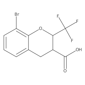 8-Bromo-2-(trifluoromethyl)-3,4-dihydro-2H-1-benzopyran-3-carboxylic acid结构式