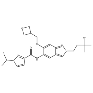 1-(difluoromethyl)-N-[2-(3-hydroxy-3-methylbutyl)-6-(oxetan-3-ylmethoxy)indazol-5-yl]pyrazole-3-carboxamide Structure