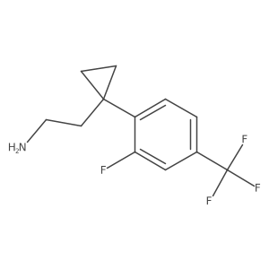 2-{1-[2-Fluoro-4-(trifluoromethyl)phenyl]cyclopropyl}ethan-1-amine Structure
