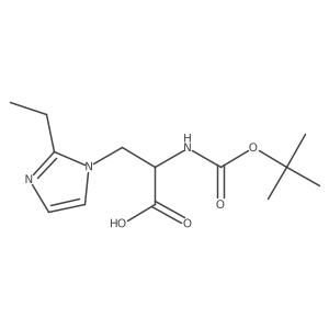 2-{[(tert-butoxy)carbonyl]amino}-3-(2-ethyl-1H-imidazol-1-yl)propanoic acid结构式