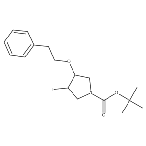 Tert-butyl 3-iodo-4-(2-phenylethoxy)pyrrolidine-1-carboxylate Structure