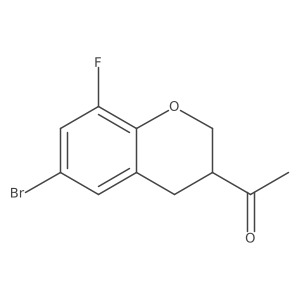 1-(6-bromo-8-fluoro-3,4-dihydro-2H-1-benzopyran-3-yl)ethan-1-one Structure