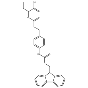 (2R)-2-{3-[4-({[(9H-fluoren-9-yl)methoxy]carbonyl}amino)phenyl]propanamido}butanoic acid结构式