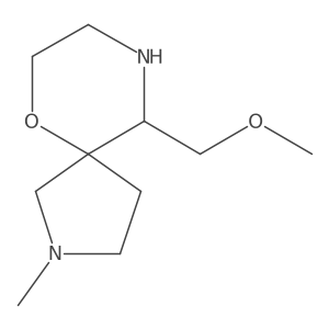 10-(Methoxymethyl)-2-methyl-6-oxa-2,9-diazaspiro[4.5]decane结构式