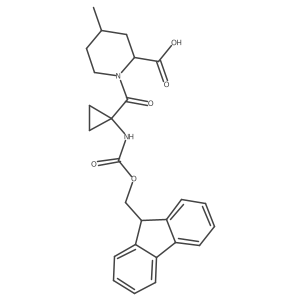 1-[1-({[(9H-fluoren-9-yl)methoxy]carbonyl}amino)cyclopropanecarbonyl]-4-methylpiperidine-2-carboxylic acid结构式
