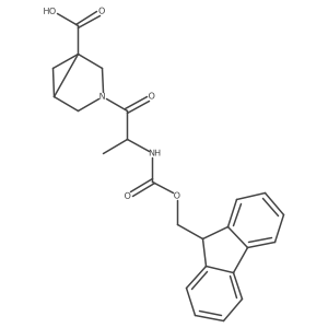 3-[2-({[(9H-fluoren-9-yl)methoxy]carbonyl}amino)propanoyl]-3-azabicyclo[3.1.0]hexane-1-carboxylic acid结构式