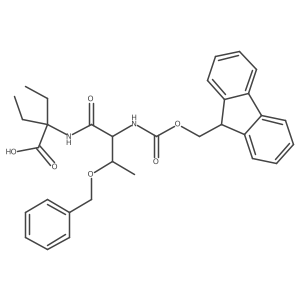 2-[3-(benzyloxy)-2-({[(9H-fluoren-9-yl)methoxy]carbonyl}amino)butanamido]-2-ethylbutanoic acid结构式